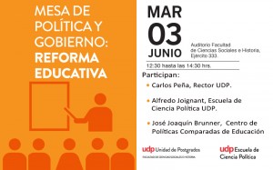 pantalla Mesa Política y Gobierno Reforma educativa